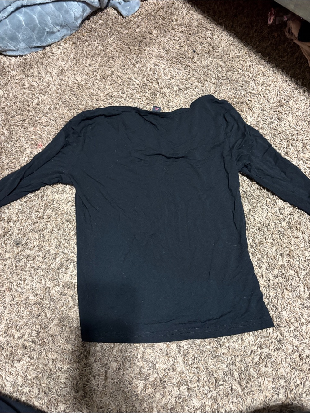 ROMWE Black Long Sleeve Henley Top with White Cherry Graphic - Picture 2 of 3